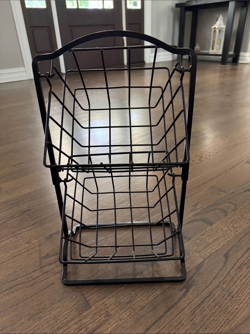 Black Metal Wire Tiered Storage Basket - Home Accents